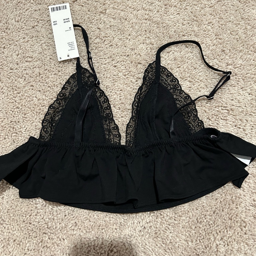 Black Laced Crop Tank - Picture 2 of 3